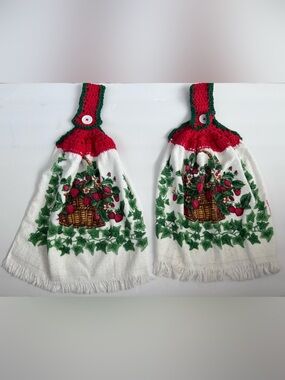 Handmade Cottage Core Crotchet  Hanging Kitchen Towels